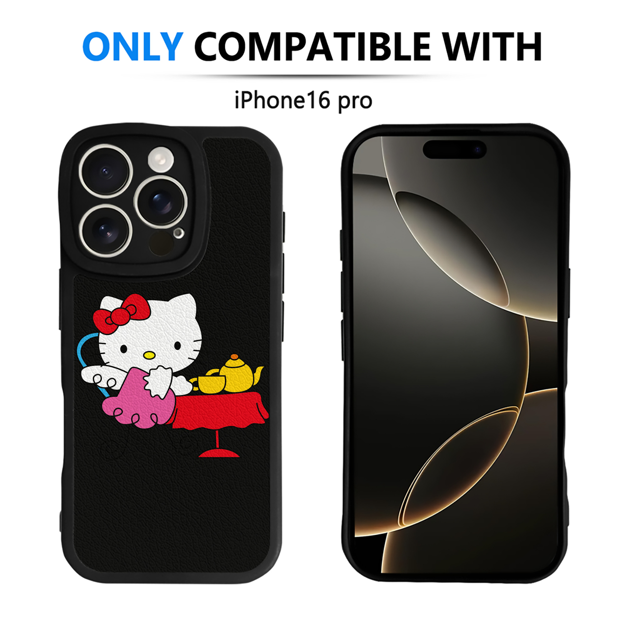 （画像用） Hello Kitty ハローキティ 【iPhone 16シリーズ対応】シリコンスマホケース（レザー調） 材質：シリコン